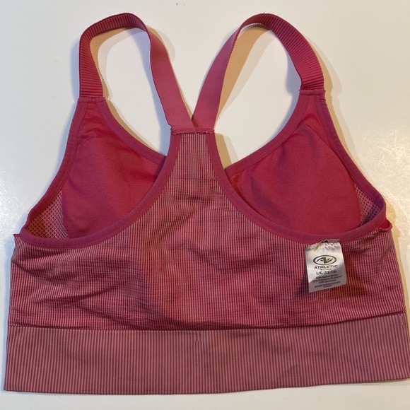 L pink Athletic Works sports bra size large (12-14) multiple patterns pink white - Picture 5 of 7